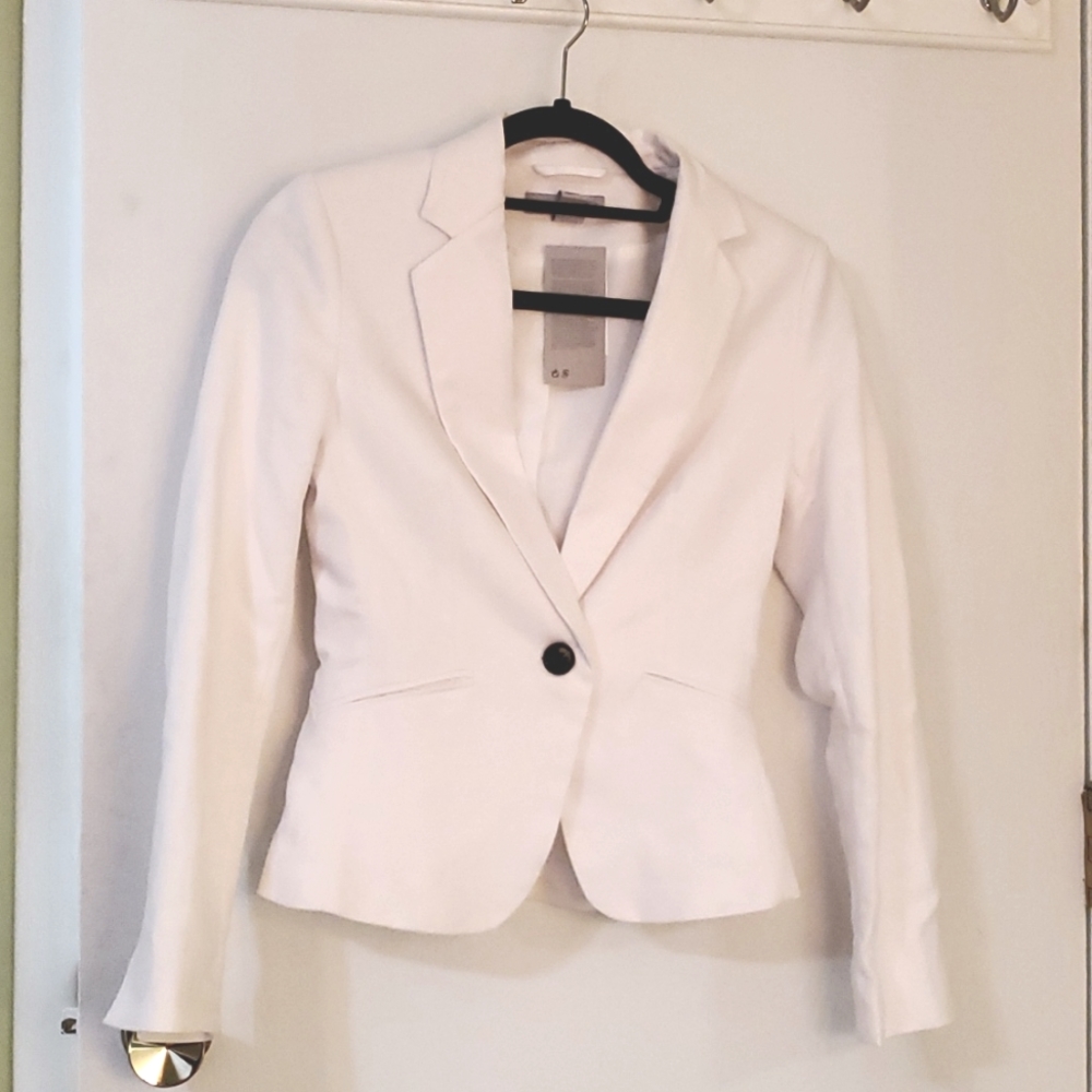 White linen blazer
